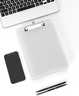 A5 Clipboard with Storage, 6 x 9'' Nursing Clipboards Foldable Storage, Plastic Clipboards Foldable, Office Supplies, School Supplies, Menu clipboards for Work, Transparency