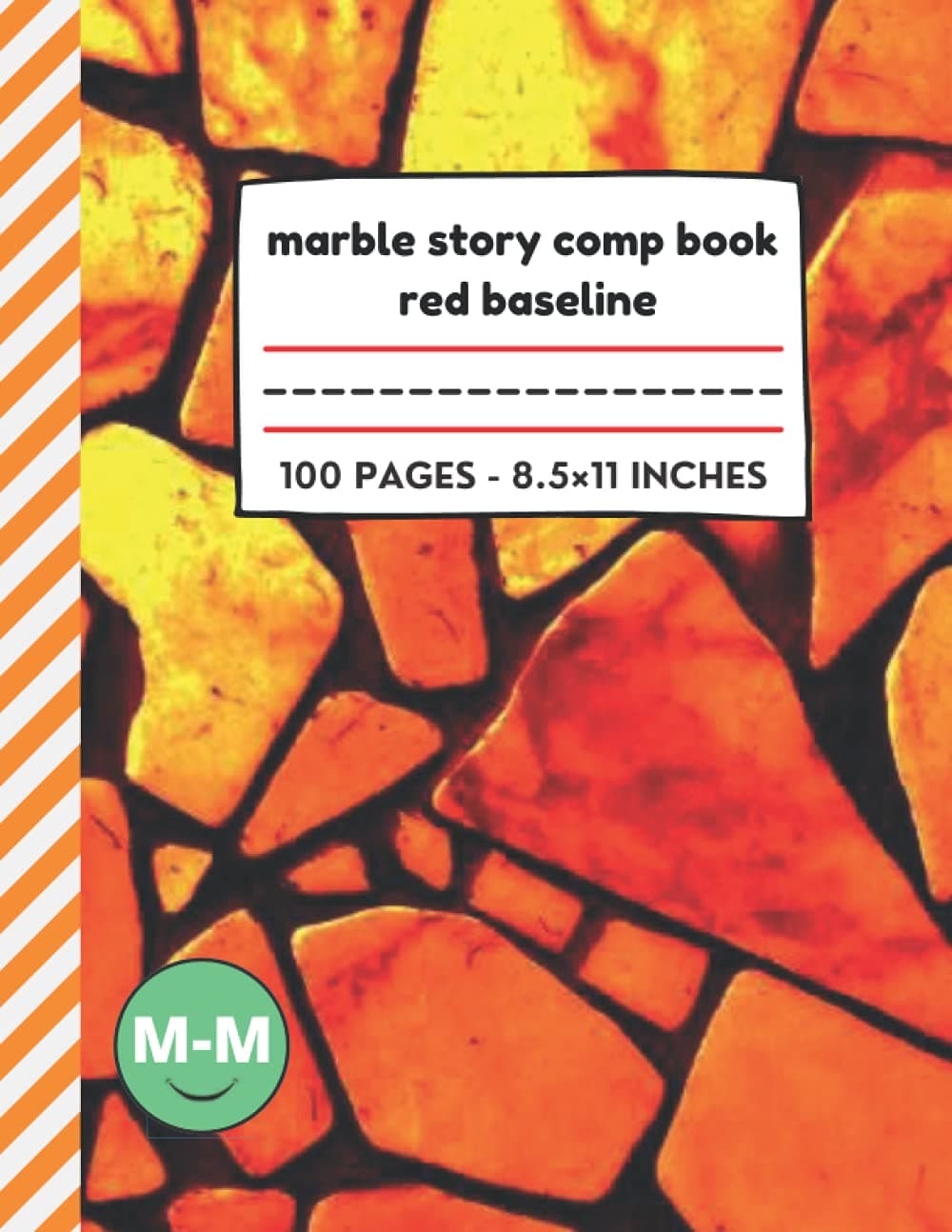 marble story comp book red baseline 100ct: Primary Composition Notebook Story Paper Journal, Grades K-2 Kindergarten Writing Journal (Draw & Write Exercise Books), orange marble.