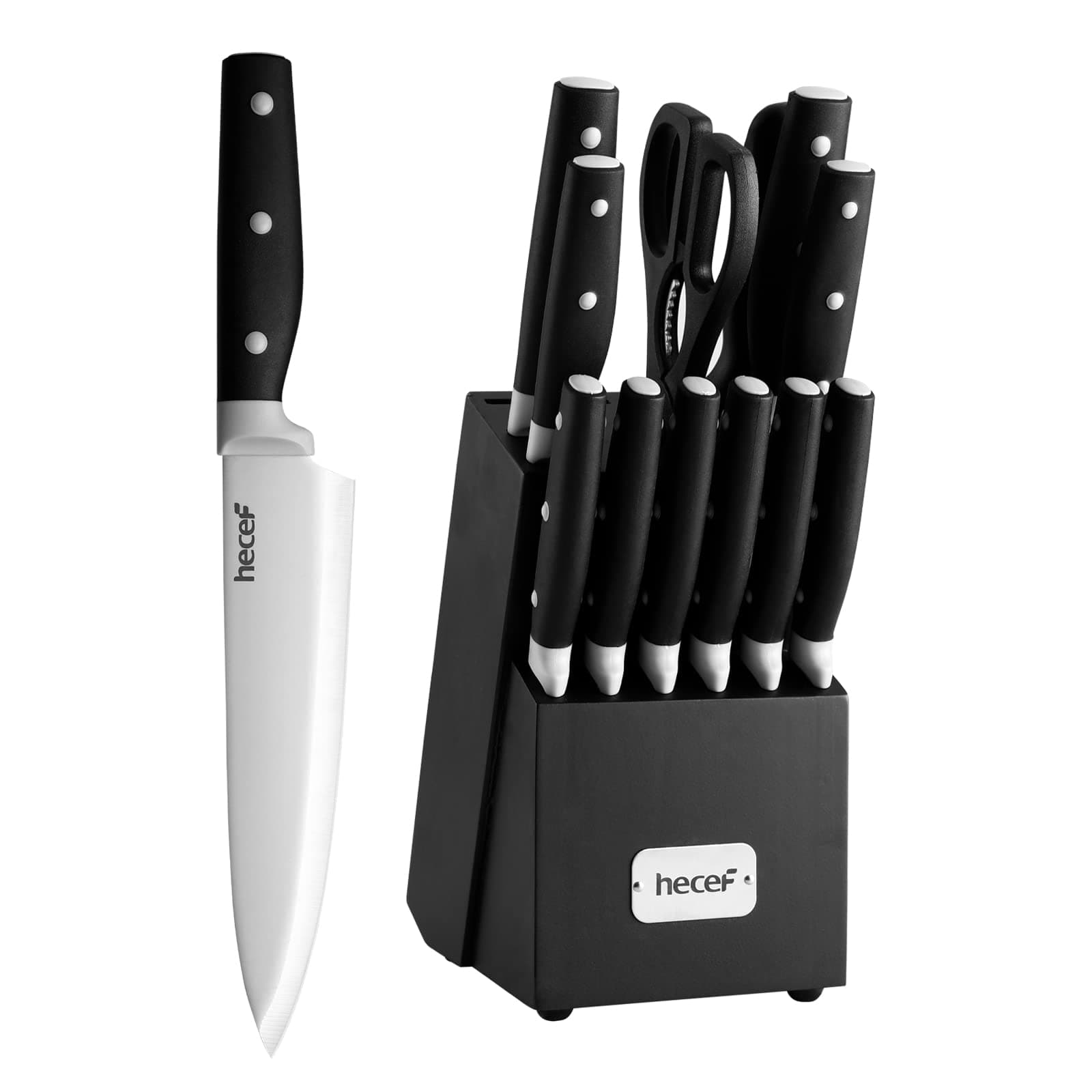 14 pcs Kitchen Knife Set Black