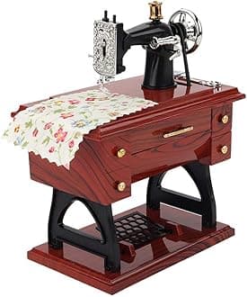 Venus valink Classical Small Ctave Sewing Machine, Retro Sewing Machine Music Box, Plastic Home Decoration Ornaments Music Case, Christmas Birthday Gift