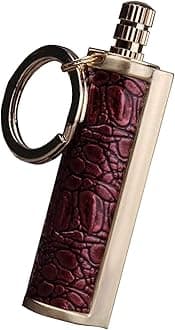 Fire Starter Lighter Waterproof Flint Match Metal Matchstick Permanent Keychain Outdoor Camping Match Lighter(Sold without Fluid) (Gold)