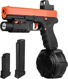 Electric Gel Blaster Toys New X2, Easter Full Auto Includes Drum and Goggles for Outdoor Team Game, JM-X2 for Ages 14+,orange