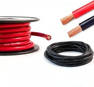 Hi-Flex Battery Cable 16mm² - 95mm² Black & Red PVC Heavy Duty Flexible Copper Welding Wire Starter Inverter Cable (25mm, 170 Amps, Red, 2 Metre)