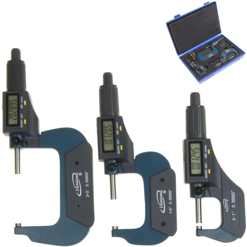 Digital Micrometer w Data Output 0-3"/0.00005"/0.001mm