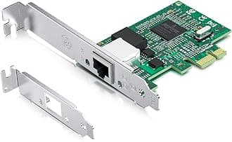 H!Fiber.com 1G Gigabit Ethernet Converged Network Adapter (NIC),Compatible Broadcom BCM5751 Single RJ45 Port, PCI Express X1, NIC Card for Desktop PC