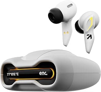 GOBOULT Astra Truly Wireless in Ear Earbuds with 48H Playtime, Built-in App Support, 45ms Low Latency Gaming, 4 Mics ENC, Breathing LEDs, 13mm Bass Drivers, TWS Ear Buds (White Opal)