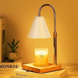 White Candle Warmer Lamp with Timer Dimmer, Electric Candle Lamp Warmer for Bedroom Decor, Birthday Gifts for Mom, Adjustable Metal Candle Lamp, Valentines Gifts, Home Decor for House Warming Gifts