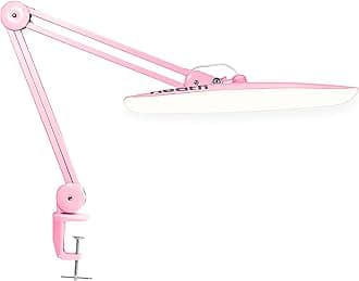 Neatfi XL 2200 Lumens 20W LED Desk Lamp with Clamp - Adjustable Color Temperature | 4-Level Dimmable Light | Home Office, Crafts & Workbench | 20-Inch Wide Head (CCT, Pink)