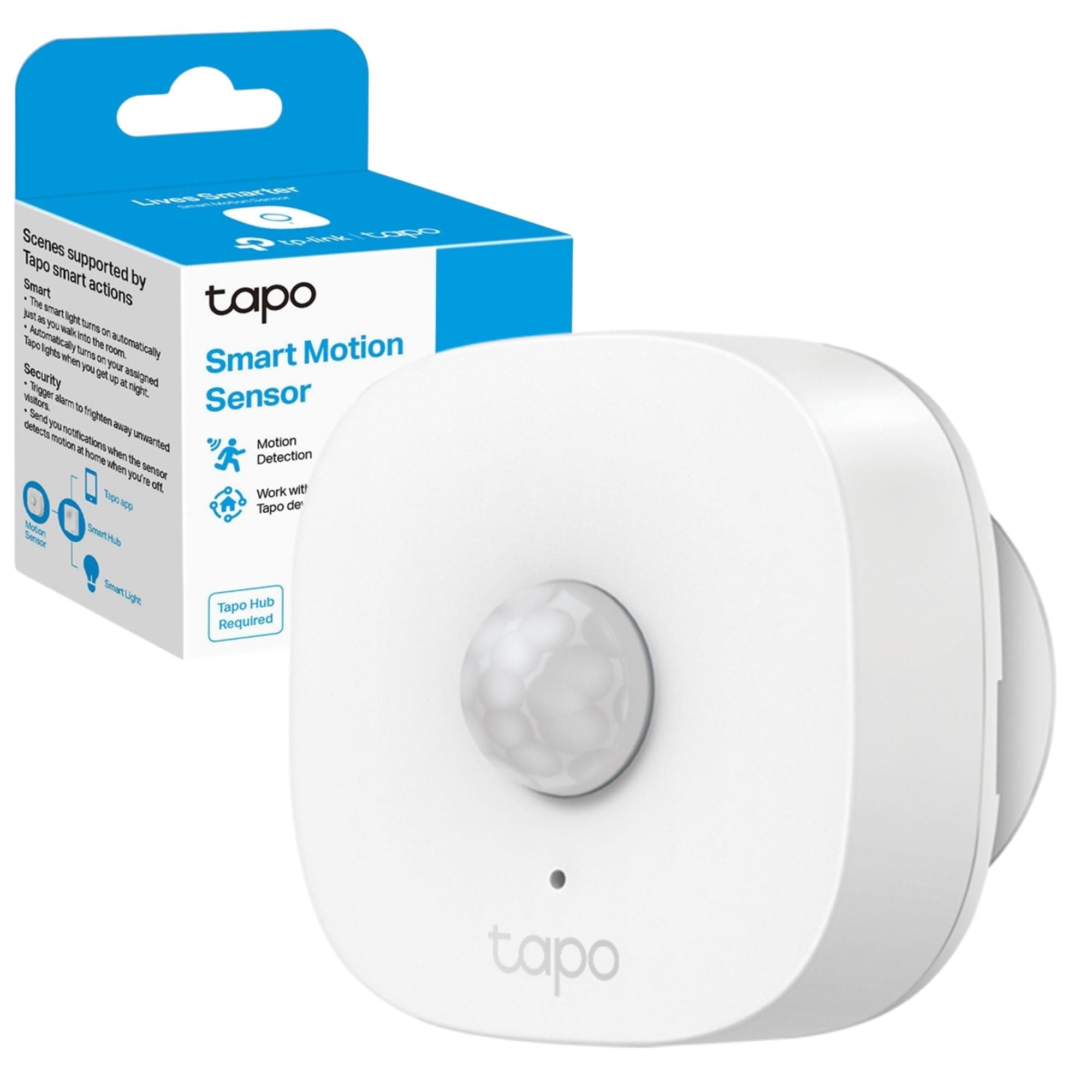 Tapo T100 Smart Motion Sensor, Motion Detectors, Wide Range Detection, Instant Alerts, Hands-Free Motion-Activated Lighting, Energy Saving, Hub Required, Battery Included(Packaging may vary)