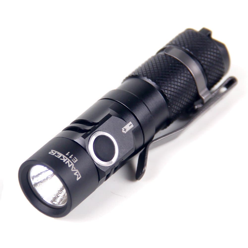 Manker E11 Pocket EDC Flashlight 800 Lumens CREE XP-L LED Torch Use 1x 14500 / AA Battery - Simple Version of Manker T01
