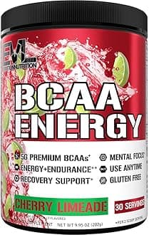 Evlution Nutrition BCAA Energy - High Performance, Energizing Amino Acid Supplement for Muscle Building, Recovery, and Endurance, Cherry Limeade (30 Servings)