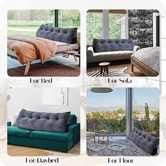 Zoemo Large Bolster Triangular Headboard Wedge Backrest Positioning Support Bed Rest Reading Pillows Headboard Wedge Pillows for Day Bed Bunk Bed with Removable Cover