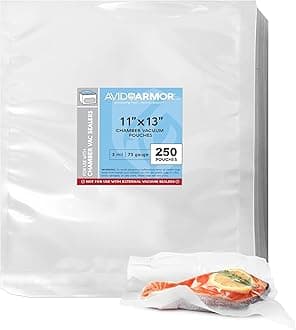 Avid Armor Chamber Vacuum Sealer Bags – Heavy Duty, BPA-Free, Pre-Cut Chamber Vacuum Bags for Food Preservation, Freezer Storage, Sous Vide and more, 250/Pack (11x13) – Multi-Use Vacuum Bags