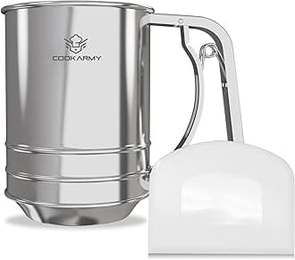 Cook Army Flour Sifter , 3 Cup Stainless Steel , Great Double-layer Baking Sifters for all Baking Flour and Powdered sugar, Flour Strainer