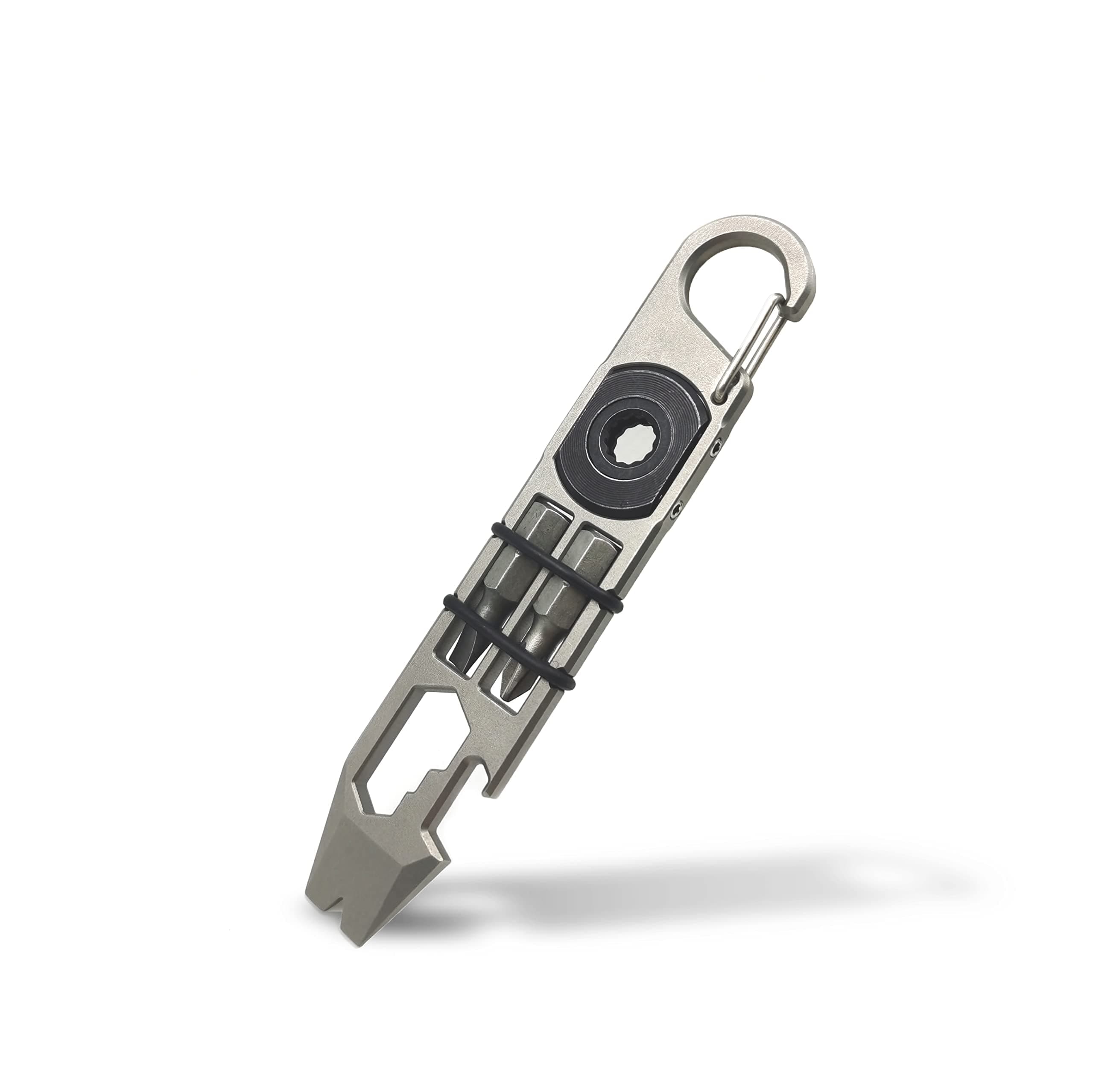 EDC Pry Bar,mighty bar,Titanium Keychain Multitool Tool,Can opener,Pocket Pry Bar with Wrench,Ratchet screwdrivers, Bottle Opener.