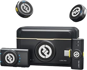 Hollyland Lark M2 Wireless Lavalier Microphone, 1000ft LOS Range, Hi-Fi Audio, Noise Cancellation, for Livestreaming Vlogging (Black, Mini Combo (Camera RX+Type-C RX))