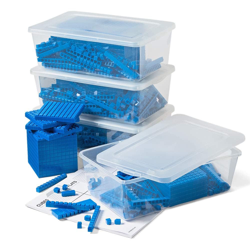 Plastic Interlox Base Ten Blocks Classroom Set, Connecting Cubes, Base 10 Blocks for Math, (Set of 644)