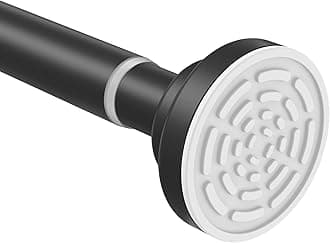 TEECK Shower Curtain Rod, 40-73 inch Adjustable Tension Spring, Shower Curtain Rod Tension, Premium Stainless Steel, Anti-Slip, No Drilling, No Rust, for Bathroom, Black