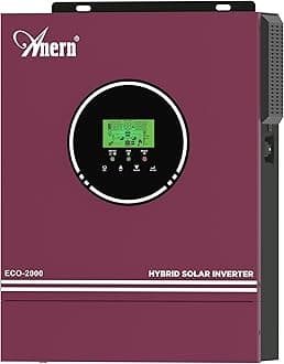 2000W Off Grid Solar Hybrid Inverter 12V DC to 220-230V AC, Pure Sine Wave Solar Inverter with 80A MPPT Solar Charge Controller, Works with 12V Lead Acid and Lithium Battery