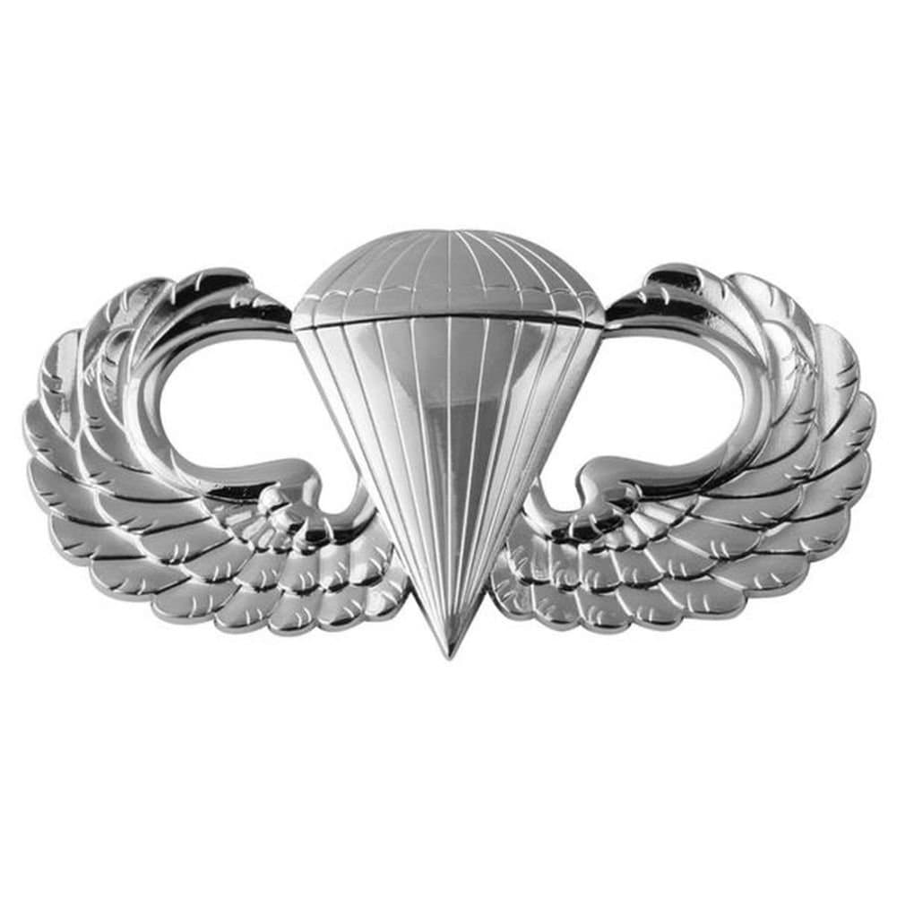 Parachutist Silver Metal Auto Emblem
