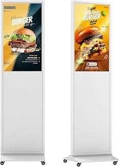 32 Inch Digital Signage Diplay Touchscreen Kiosk LCD Screen Indoor Floor Standing Advertising Display Poster Interactive Display Android System with Auto Media Player-White