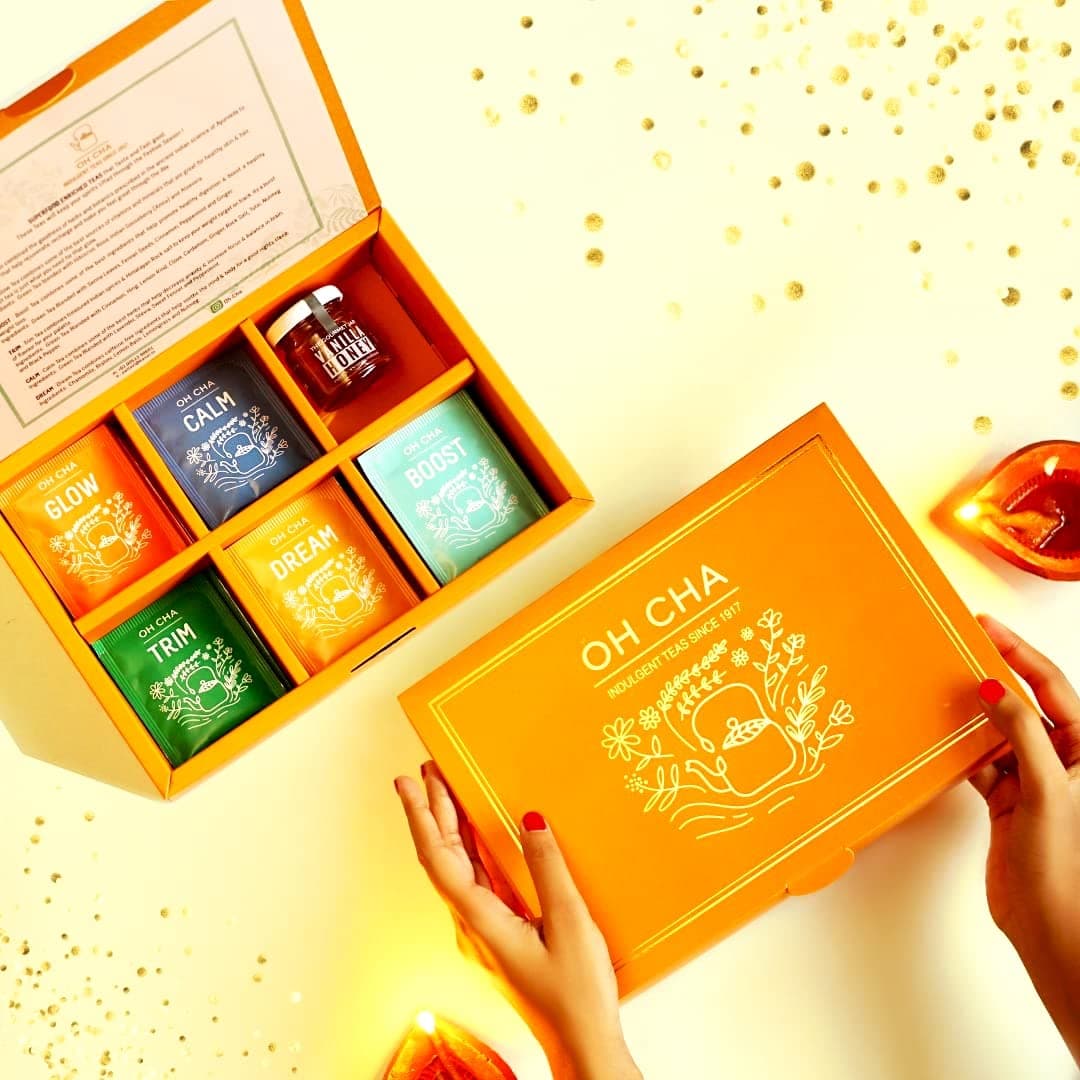 Assorted Tea Gift Set | Trim, Dream, Glow, Boost and Calm Teas | Healthy Detox Green Tea for Weight Loss, Good Sleep, Skin & Hair Care | Gift for Women, Men, Any Occasion | 100% Natural