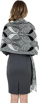 Paisley Two‑Layer Woven Pashmina Shawl Scarf – Soft Reversible Wrap & Stole f...