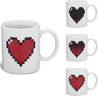 Kikkerland Pixel Heart Morphing Mug