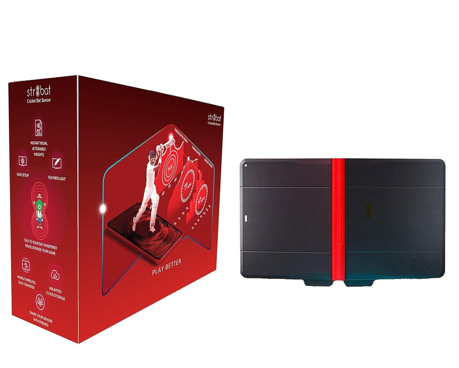 str8bat Sensor - Cricket Bat Sensor Motion Sensor for Cricket, Bat Sensor Cricket, Bat Speed Sensor, Smart Cricket Bat, Batting Practice Equipment, Batting Analysis Device