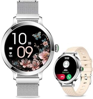 Efolen Smart Watch for Women, 1.1" AMOLED Bluetooth Small Smart Watch with HR SpO2 Sleep Monitor, 110+ Sport Modes smartwatch, IP68 Waterproof Womens Smart Watches for Android IOS Silve