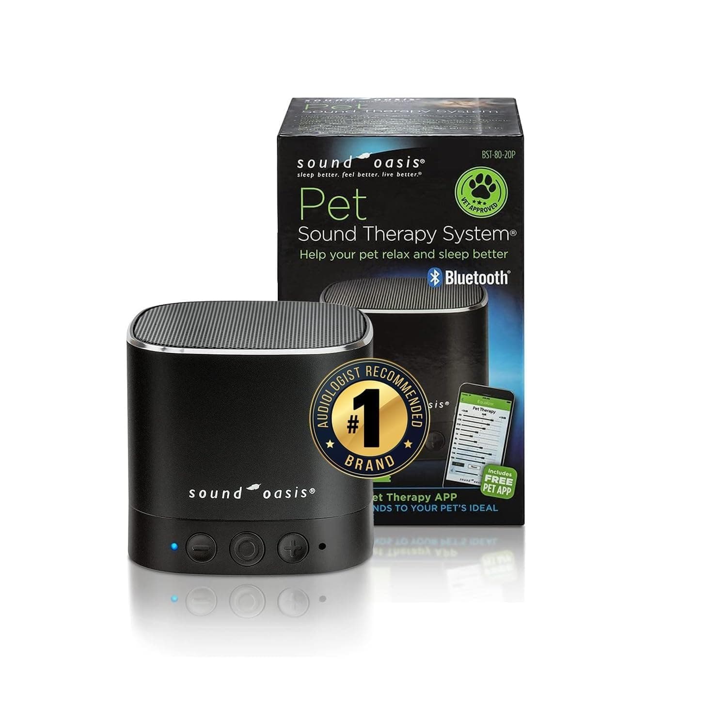 Bluetooth Therapy System For Pets I 20 Built-In Sounds Dr Developed Sleep Enhancer And Calms Pet Anxiety