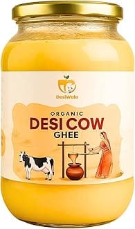 DesiWala | Organic Desi Cow Ghee, Pure Traditional Bilona Method, No Preservatives, Pure Ghee(1000ML)