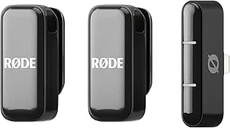 - RØDE Wireless Micro - Compact Wireless Microphone, Two Mics with Charge Case for Smartphone Content Creation - Lightning, Black (iPhone ONLY)