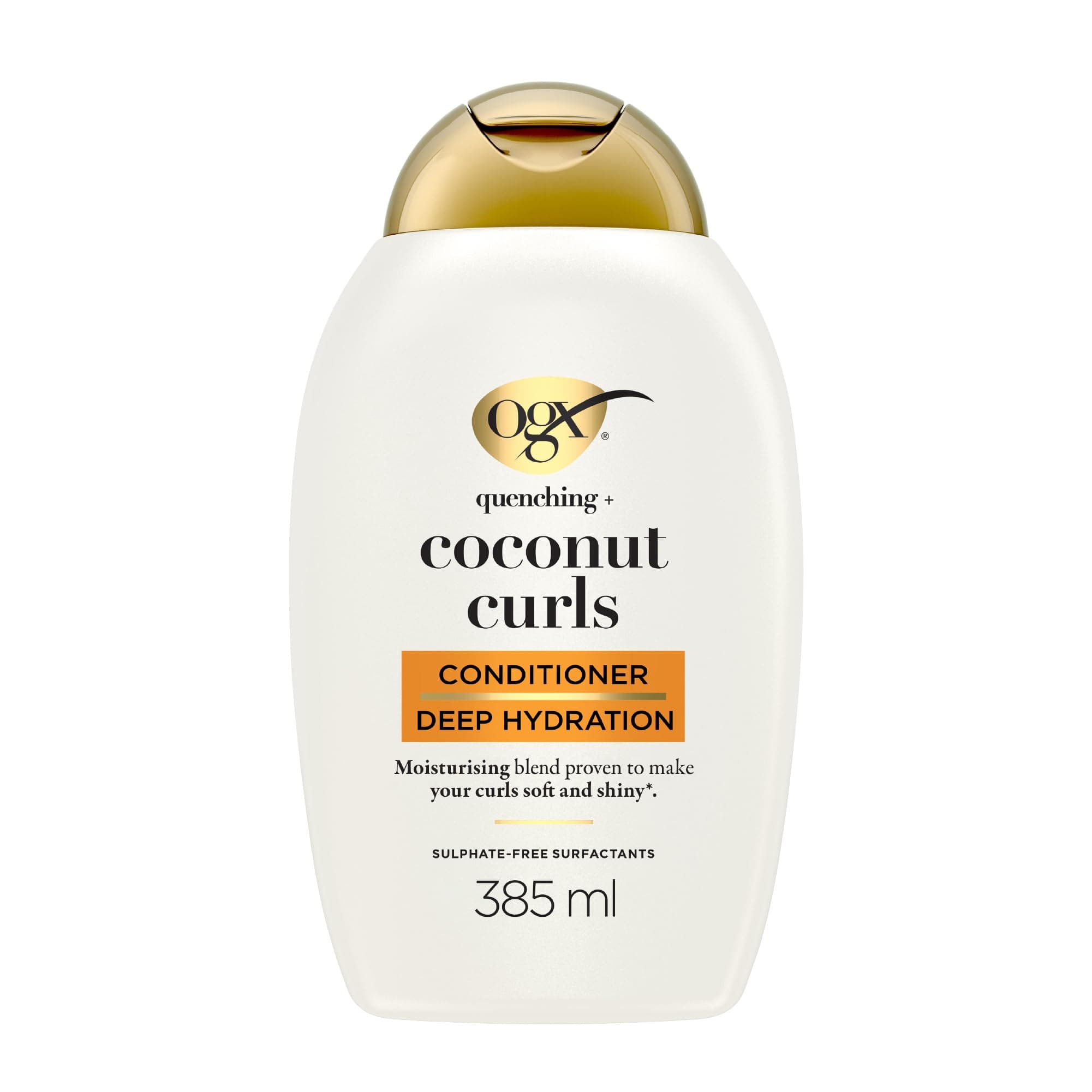 OGX Quenching with Coconut Curls Conditioner, Deep Hydration, Moisturizing Blend that Makes Curls Soft and Shiny, Sulfate Free, 385ml