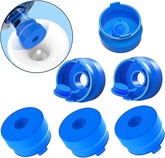 MYLOLF 6PCS 3 & 5 Gallon Water Jug Cap, Reusable Food Grade Silicone Replacement Cap for 55mm Standard/Screw/Crown Tops Water Bottle and Water Dispensers, Non-Spill & Leak Free - 6PCS