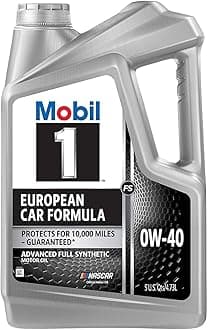 1 European Car Formula Full Synthetic Motor Oil 0W-40, 5 Quart