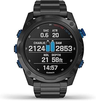 Garmin Descent Mk2i/Descent T1 Bundle, Smaller-Sized Watch-Style Dive Computer with Air Integration, Multisport Training/Smart Features, Titanium Gray. (010-02132-02)