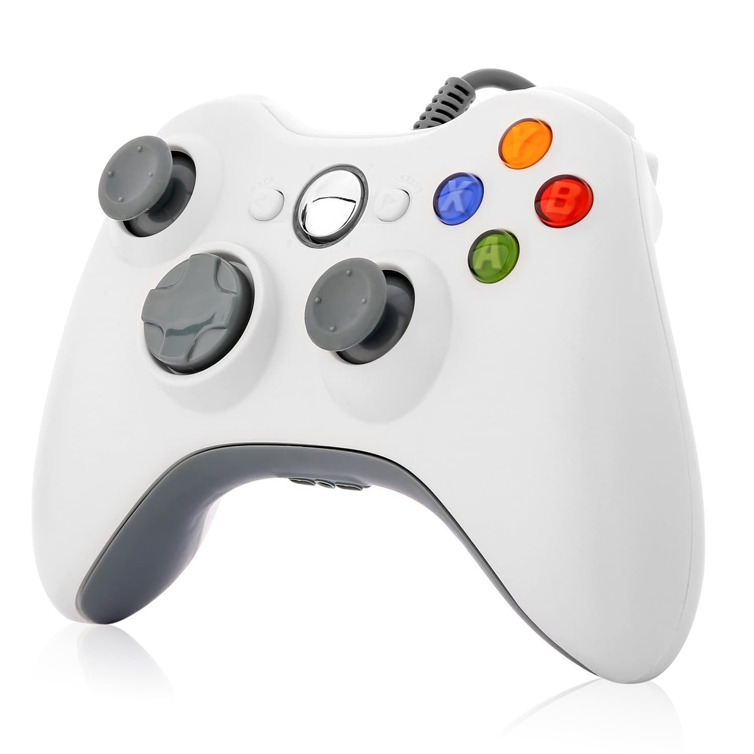 Xbox 360 Wired Controller,Yudeg Wired USB Game Controller Gamepad Joystick For Microsoft Xbox & Slim 360 PC Windows 7 (White)