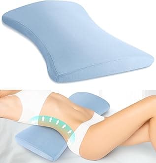 Lumbar Support Pillow for Bed: Memory Foam Lower Back Pain Relief Pillow for Sleeping, Ergonomic Waist Pillow for Side & Back Sleepers, Sciatica & Hip Pain Relief with Wedge Body Positioner Covers