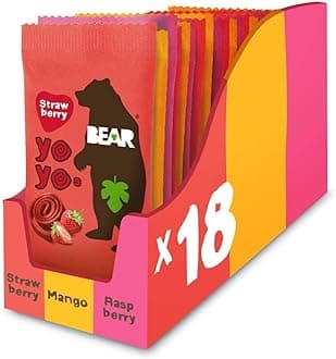 BEAR Variety Pack Yoyos - Dried Fruit Rolls - Healthy Kids Snack - Vegan - 20g (18 packs)