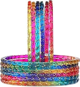 Rain Drop Glass Bangles Set For Women And Girls Pack of 12(Size 2.10 And 2.12 Avaiables)