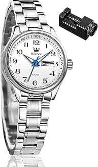 Women Watches Gold Silver Stainless Steel Waterproof Analog Large Easy Reader Day Date Ladies Wrist Watches