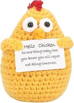 Positive Crochet Chicken Gift, Emotional Support Nuggets, Handmade Positive Crochet Animal, Encouragement Ornament, Emotional Support Crochet, Cheer up Decor for Birthday Farewell Gift