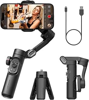 – AOCHUAN Phone Gimbal Stabilizer 3-Axis Smartphone Foldable Handheld Gimbal for iPhone with Focus Wheel TikTok YouTube Vlog Stabilizer for iPhone16 15 14 13 12 Pro Max Android, AOCHUAN Smart XE