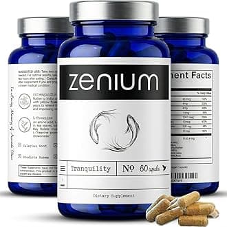 Zenium - Relieve Stress, Tension, Worry, Nervousness, & Irritability | Calm The Mind & Body | Ayurvedic | Natural Relief Supplement | Boosts Mood | Ashwagandha, L-Theanine, GABA, Rhodiola |60 Capsules