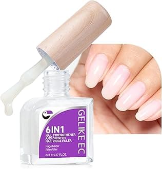 Gelike EC Nail Strengthener for Man: Milky White 6 in 1 Natural Nail Hardener Extra Strong and Growth - Nail Polish Hardener for Weak and Damaged Nails