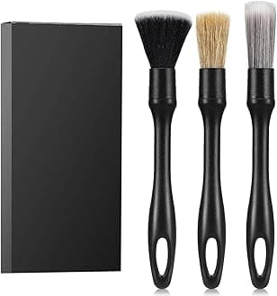 Bolivia's Car Detailing Brush Set, 3 Pcs Auto Car Interior Cleaning Brush, Car Detailing Brushes for Cleaning Interior or Exterior, Leather Seats, Wheels, Emblems, Engine Bay, Dashboard, Air Vents
