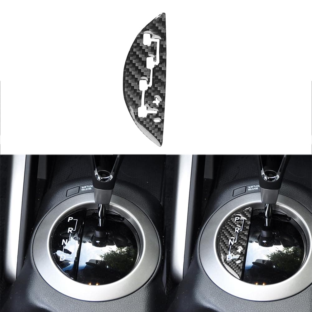 Car Automatic Gear Box Display Panel Trim Real Carbon Fiber Sticker Compatible with Hyundai Veloster 2012 2013 2014 2015 2016 2017 Black Accessories