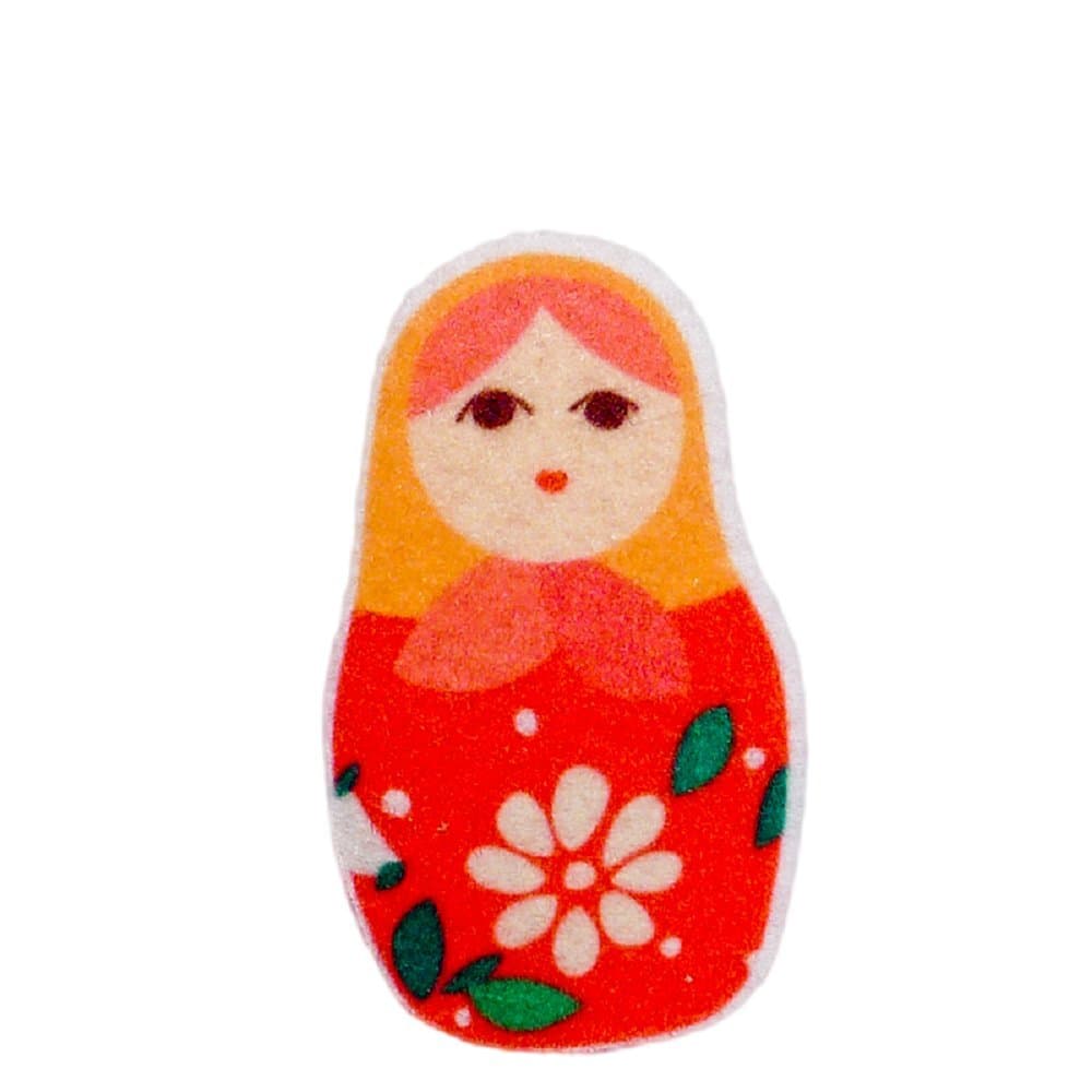 Russian Doll DIY Applique Printed Felt Iron on Patch #Red