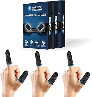 RPM Euro Games Finger Sleeves Pack of 3 Boxes/ 6 Pieces for Mobile Gaming with Super Conductive Fiber Fabric, Anti-Sweat and Breathable, for PUBG, Garena Free Fire, COD Mobile, Asphalt etc